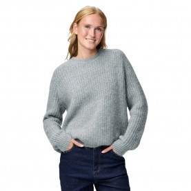 блуза,дамски,пуловери,дамски,плетени,дрехи,pieces,cleo,o,neck,chunky,knit,sweater,grey,(medium,grey,melange)