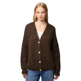 жилетка,дамски,пуловери,дамски,плетени,дрехи,pieces,cleo,v,neck,knit,cardigan,brown,(hot,fudge,melange)