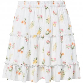 Пола Pieces Emma high waist short skirt - White (Bright White / Flower) пола,дамски,поли,и,рокли,pieces,emma,high,waist,short,skirt,white,(bright,white,flower)
