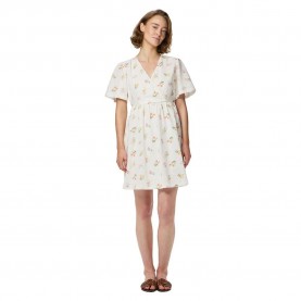 Рокля Pieces Emma short sleeve short dress - White (Bright White / Flower) рокля,дамски,поли,и,рокли,pieces,emma,short,sleeve,short,dress,white,(bright,white,flower)