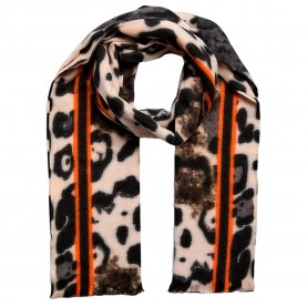Шал Pieces Jorna Long scarf - Beige (Black / Animalstripe) шал,ръкавици,шапки,и,шалове,pieces,jorna,long,scarf,beige,(black,animalstripe)
