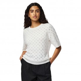 блуза,дамски,пуловери,дамски,плетени,дрехи,pieces,lelou,o,neck,knit,sweater,white,(cloud,dancer)