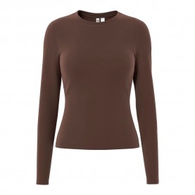 тениска,мъжки,тениски,дамски,тениски,pieces,lula,long,sleeve,t,shirt,brown,(hot,fudge)