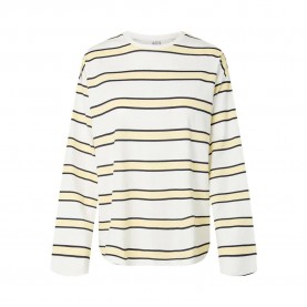 Тениска Pieces Mila Loose long sleeve T-shirt - White (French Vanilla / Maritime Blue / Cloud Dancer) тениска,мъжки,тениски,дамски,тениски,pieces,mila,loose,long,sleeve,t,shirt,white,(french,vanilla,maritime,blue,cloud,dancer)