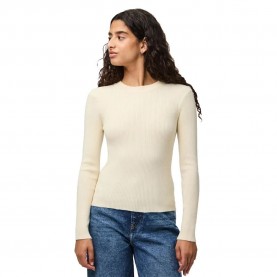 блуза,дамски,пуловери,дамски,плетени,дрехи,pieces,mira,new,o,neck,knit,sweater,white,(birch)