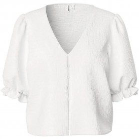 Pieces Sikka short sleeve blouse - White (Cloud Dancer) дамски,блузи,pieces,sikka,short,sleeve,blouse,white,(cloud,dancer)
