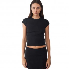 Тениска Balmohk 30000119 Slim Fit short sleeve T-shirt - Black (Black) тениска,мъжки,тениски,дамски,тениски,balmohk,30000119,slim,fit,short,sleeve,t,shirt,black,(black)