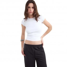 Тениска Balmohk 30000119 Slim Fit short sleeve T-shirt - White (White) тениска,мъжки,тениски,дамски,тениски,balmohk,30000119,slim,fit,short,sleeve,t,shirt,white,(white)