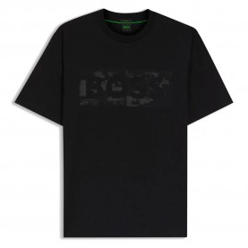 Тениска BOSS Globe Logopattern 10278673 short sleeve T-shirt - Black (Black) тениска,мъжки,тениски,дамски,тениски,boss,globe,logopattern,10278673,short,sleeve,t,shirt,black,(black)