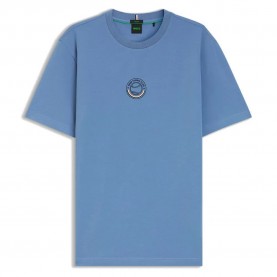 Тениска BOSS Open 10279686 short sleeve T-shirt - Blue (Light Pastel Blue) тениска,мъжки,тениски,дамски,тениски,boss,open,10279686,short,sleeve,t,shirt,blue,(light,pastel,blue)