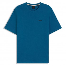 Тениска BOSS Waffle 10269584 short sleeve pyjama T-shirt - Blue (Open Blue) тениска,мъжки,пижами,boss,waffle,10269584,short,sleeve,pyjama,t,shirt,blue,(open,blue)