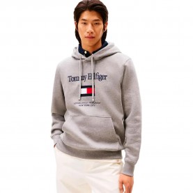 Суичър Tommy hilfiger MW0MW42735 hoodie - Grey (Medium Grey Heather) суичър,мъжки,пуловери,tommy,hilfiger,mw0mw42735,hoodie,grey,(medium,grey,heather)