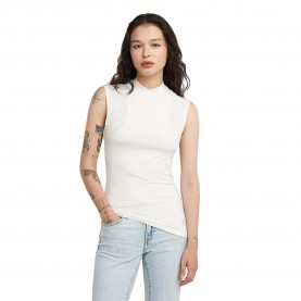 тениска,мъжки,тениски,дамски,тениски,g,star,2n,skin,super,slim,fit,sleeveless,high,neck,t,shirt,white,(milk)