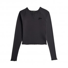 Тениска G-Star Script Cropped Super Slim Fit long sleeve T-shirt - Black (Shadow) тениска,мъжки,тениски,дамски,тениски,g,star,script,cropped,super,slim,fit,long,sleeve,t,shirt,black,(shadow)