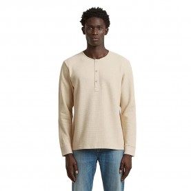 Тениска G-Star Structured Tweeter Granddad long sleeve T-shirt - Beige (Whitebait) тениска,мъжки,тениски,дамски,тениски,g,star,structured,tweeter,granddad,long,sleeve,t,shirt,beige,(whitebait)
