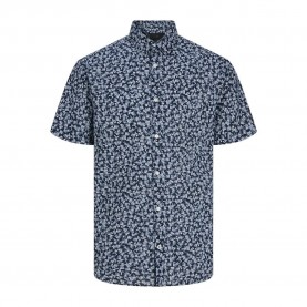 Риза с къс ръкав Jack & jones Blasummer Linen Print short sleeve shirt - Black (Night Sky / Slimfit) риза,с,къс,ръкав,дамски,ризи,мъжки,ризи,jack,&,jones,blasummer,linen,print,short,sleeve,shirt,black,(night,sky,slimfit)