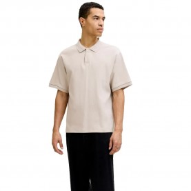 Jack & jones Eharrison Structure short sleeve polo - Beige (Moonbeam) дамски,блузи,с,яка,мъжки,блузи,с,яка,jack,&,jones,eharrison,structure,short,sleeve,polo,beige,(moonbeam)