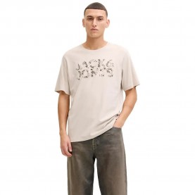 Тениска Jack & jones Ejeff Logo short sleeve T-shirt - Beige (Moonbeam) тениска,мъжки,тениски,дамски,тениски,jack,&,jones,ejeff,logo,short,sleeve,t,shirt,beige,(moonbeam)