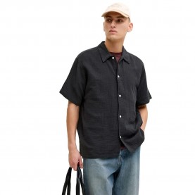 Риза с къс ръкав Jack & jones Nantucket Double short sleeve shirt - Grey (Black) риза,с,къс,ръкав,дамски,ризи,мъжки,ризи,jack,&,jones,nantucket,double,short,sleeve,shirt,grey,(black)