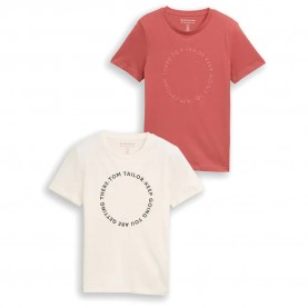 Тениска Tom tailor 1049340 Double Pack Fitted short sleeve T-shirt - Red / White (Faded Red) тениска,мъжки,тениски,дамски,тениски,tom,tailor,1049340,double,pack,fitted,short,sleeve,t,shirt,red,white,(faded,red)