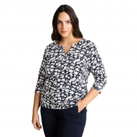 Тениска Tom tailor 1050878 3/4 sleeve T-shirt - Blue (Blue Ginkgo Minimal) тениска,мъжки,тениски,дамски,тениски,tom,tailor,1050878,3,4,sleeve,t,shirt,blue,(blue,ginkgo,minimal)