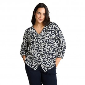 Tom tailor 1050899 3/4 sleeve blouse - Blue (Blue Ginkgo Minimal) дамски,блузи,tom,tailor,1050899,3,4,sleeve,blouse,blue,(blue,ginkgo,minimal)