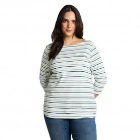 Тениска Tom tailor 1051958 3/4 sleeve T-shirt - White (Blue Haze Multicolor Stripe) тениска,мъжки,тениски,дамски,тениски,tom,tailor,1051958,3,4,sleeve,t,shirt,white,(blue,haze,multicolor,stripe)