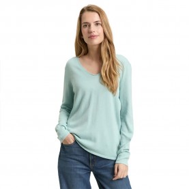 блуза,дамски,пуловери,дамски,плетени,дрехи,tom,tailor,front,logo,coin,v,neck,sweater,green,blue,(blue,haze)