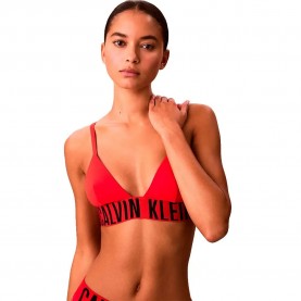 Calvin klein LV00Q61095 Triangle bikini top - Red (Red Alert) дамски,бански,костюми,calvin,klein,lv00q61095,triangle,bikini,top,red,(red,alert)