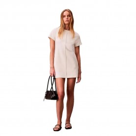 дънки,дамски,поли,и,рокли,calvin,klein,jeans,lv047c241g,short,sleeve,short,dress,beige,(tofu)