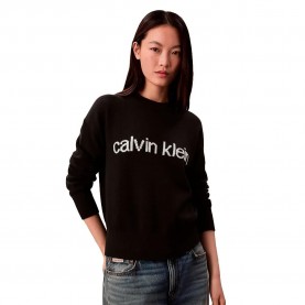 Блуза Calvin klein jeans LV047C311G sweater - Black (Black) блуза,дамски,пуловери,дамски,плетени,дрехи,calvin,klein,jeans,lv047c311g,sweater,black,(black)