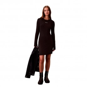 Дънки Calvin klein jeans LV047E219G long sleeve short dress - Black (Black) дънки,дамски,поли,и,рокли,calvin,klein,jeans,lv047e219g,long,sleeve,short,dress,black,(black)
