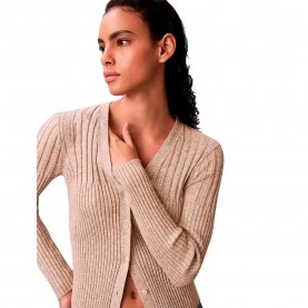 Жилетка Calvin klein jeans LV047E331G cardigan - Beige (Tuscan Beige Space Dye) жилетка,дамски,пуловери,дамски,плетени,дрехи,calvin,klein,jeans,lv047e331g,cardigan,beige,(tuscan,beige,space,dye)