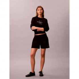 дънки,дамски,панталони,calvin,klein,jeans,monologo,french,terry,sweat,shorts,black,(black)