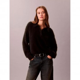 дънки,дамски,блузи,с,яка,calvin,klein,jeans,soft,relaxed,fit,polo,black,(pirate,black)