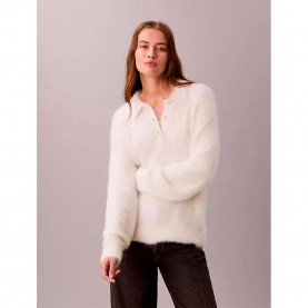 дънки,дамски,блузи,с,яка,calvin,klein,jeans,soft,relaxed,fit,polo,white,(tofu)