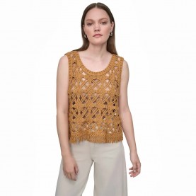 блуза,мъжки,пуловери,дамски,пуловери,dkny,crochet,scoop,sweater,brown,(whiskey)