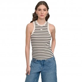 Тениска DKNY DW5900009 sleeveless T-shirt - White (Ivory / Black) тениска,мъжки,тениски,дамски,тениски,dkny,dw5900009,sleeveless,t,shirt,white,(ivory,black)