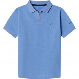 Hackett Johnny Collar short sleeve polo - Blue (Bright Blue) дамски,блузи,с,яка,мъжки,блузи,с,яка,hackett,johnny,collar,short,sleeve,polo,blue,(bright,blue)