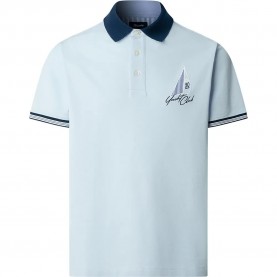 Façonnable FM540533 short sleeve polo - Blue (Horizon Blue) дамски,блузи,с,яка,мъжки,блузи,с,яка,façonnable,fm540533,short,sleeve,polo,blue,(horizon,blue)