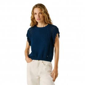 Блуза Pepe jeans Kadali short sleeve sweater - Blue (Deep Sea Blue) блуза,мъжки,пуловери,дамски,пуловери,pepe,jeans,kadali,short,sleeve,sweater,blue,(deep,sea,blue)