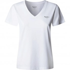 тениска,мъжки,тениски,дамски,тениски,pepe,jeans,mae,short,sleeve,v,neck,t,shirt,white,(white)