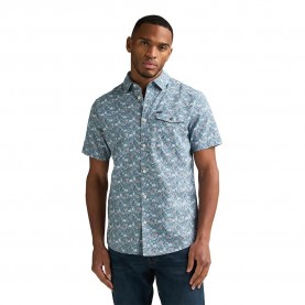 Риза с къс ръкав Petrol industries M-1060-SIS427 short sleeve shirt - Blue (Marble Blue) риза,с,къс,ръкав,дамски,ризи,мъжки,ризи,petrol,industries,m,1060,sis427,short,sleeve,shirt,blue,(marble,blue)