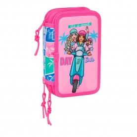 канцеларски,принадлежности,safta,barbie,12.5x19.5x5.5,cm,triple,pencil,case,pink,(multicolor)