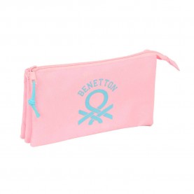 канцеларски,принадлежности,safta,benetton,basics,22x12x3,cm,triple,pencil,case,pink,(pastel,pink)