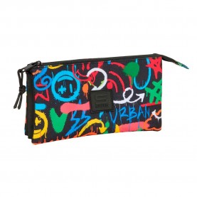 канцеларски,принадлежности,safta,graffiti,colors,22x12x3,cm,triple,pencil,case,multicolor,(multicolor)