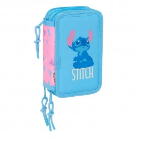 канцеларски,принадлежности,safta,stitch,bright,12.5x19.5x5.5,cm,triple,pencil,case,blue,(multicolor)