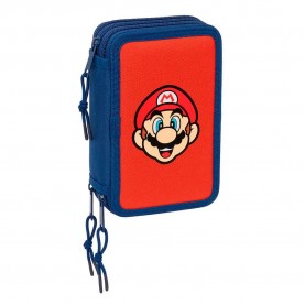 канцеларски,принадлежности,safta,super,mario,12.5x19.5x5.5,cm,triple,pencil,case,orange,blue,(multicolor)