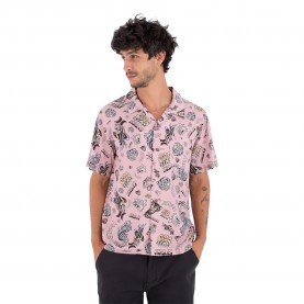 Риза с къс ръкав Hurley Etam short sleeve shirt - Pink (Beach Clay) риза,с,къс,ръкав,дамски,ризи,мъжки,ризи,hurley,etam,short,sleeve,shirt,pink,(beach,clay)