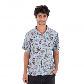Риза с къс ръкав Hurley Etam short sleeve shirt - Blue (Worker Blue) риза,с,къс,ръкав,дамски,ризи,мъжки,ризи,hurley,etam,short,sleeve,shirt,blue,(worker,blue)